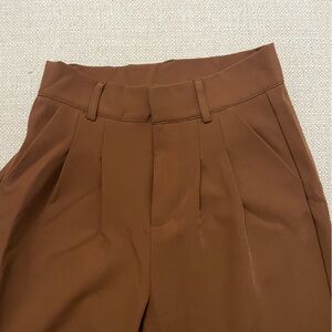 Brown High-Waisted Wide Leg Trousers